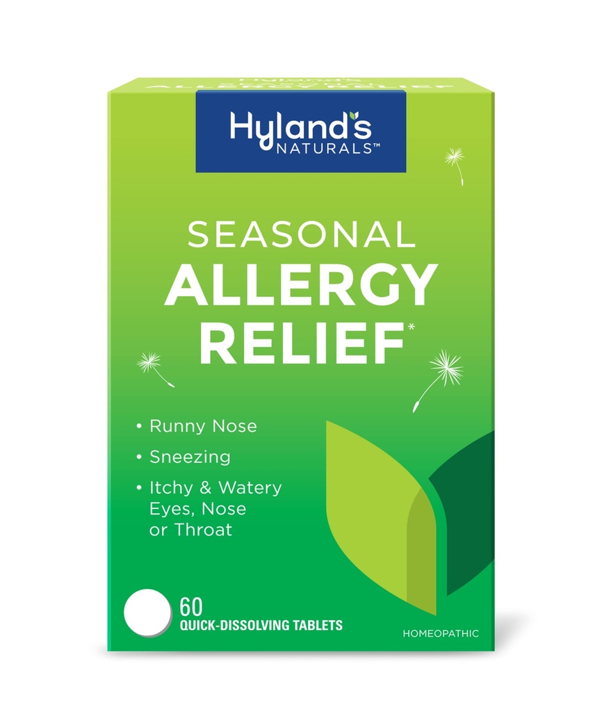 Hyland's Indoor and Outdoor, Non Drowsy Seasonal Allergy Relief Pillen, Zum Niesen, Runny Nose, Itchy und Watery Eyes, Nase oder Bedrohung, Sicher und natürlich, schnell lösen Tablets, 60 Count