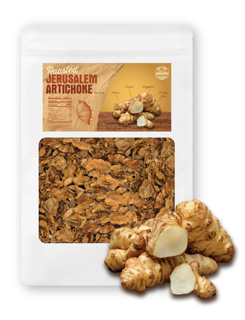 (8oz) Farmer Queen Roasted Jerusalem Artichoke Helianthus Tuberosus Rich Inulin Polyphenol Diätar Fibe 볶