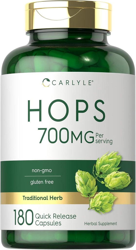 Carlyle Hops Supplement 700mg | 180 Kapseln | Non-GMO & Gluten Free | Traditionelle Kräuter