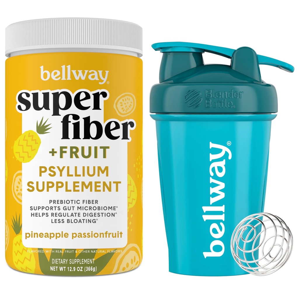 Bellway Super Fiber Powder + Frucht, Ananas Passion Frucht Shaker Bottle Bundle