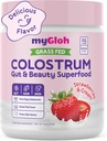 Colostrum Powder Premium | Gut Gesundheit & Bloating, Haarwachstum & Haut Glow, Immunität | Natürliche Aromen Erdbeeren & Creme | Grass-Fed Bovine Colostrum Supplement | Hohe IgG, Glutenfrei, Bioactives
