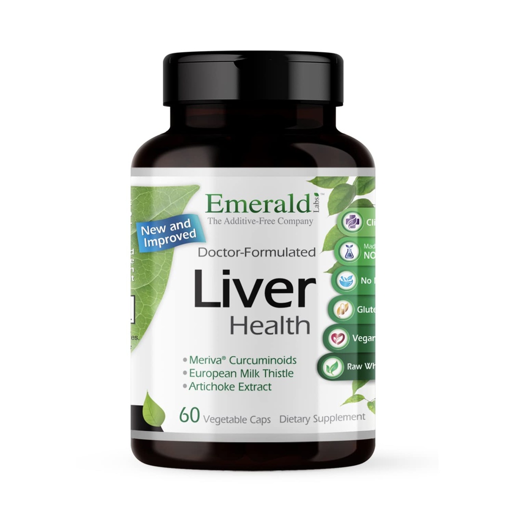 EMERALD LABS Liver Health - Liver Support Supplement mit European Milk Thistle Extract - Unterstützt gesundes Immunsystem, Energieniveaus & Gallbladder* - 60 Gemüsekapseln (30-Tage-Versorgung)