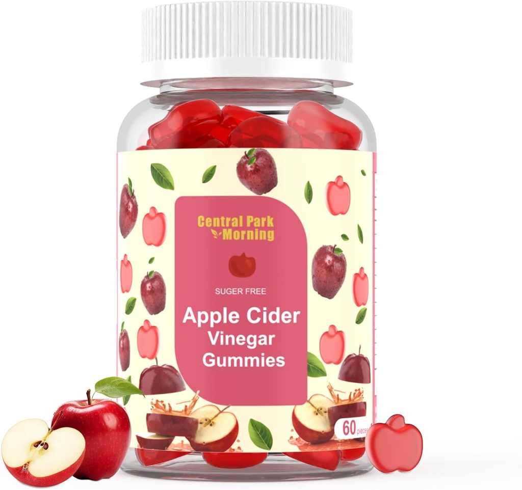 Apple Cider Essiggummis 1000mg,ACV Ergänzung für Detox & Cleanse,Suger Free und Non-GMO - 60 Gummis