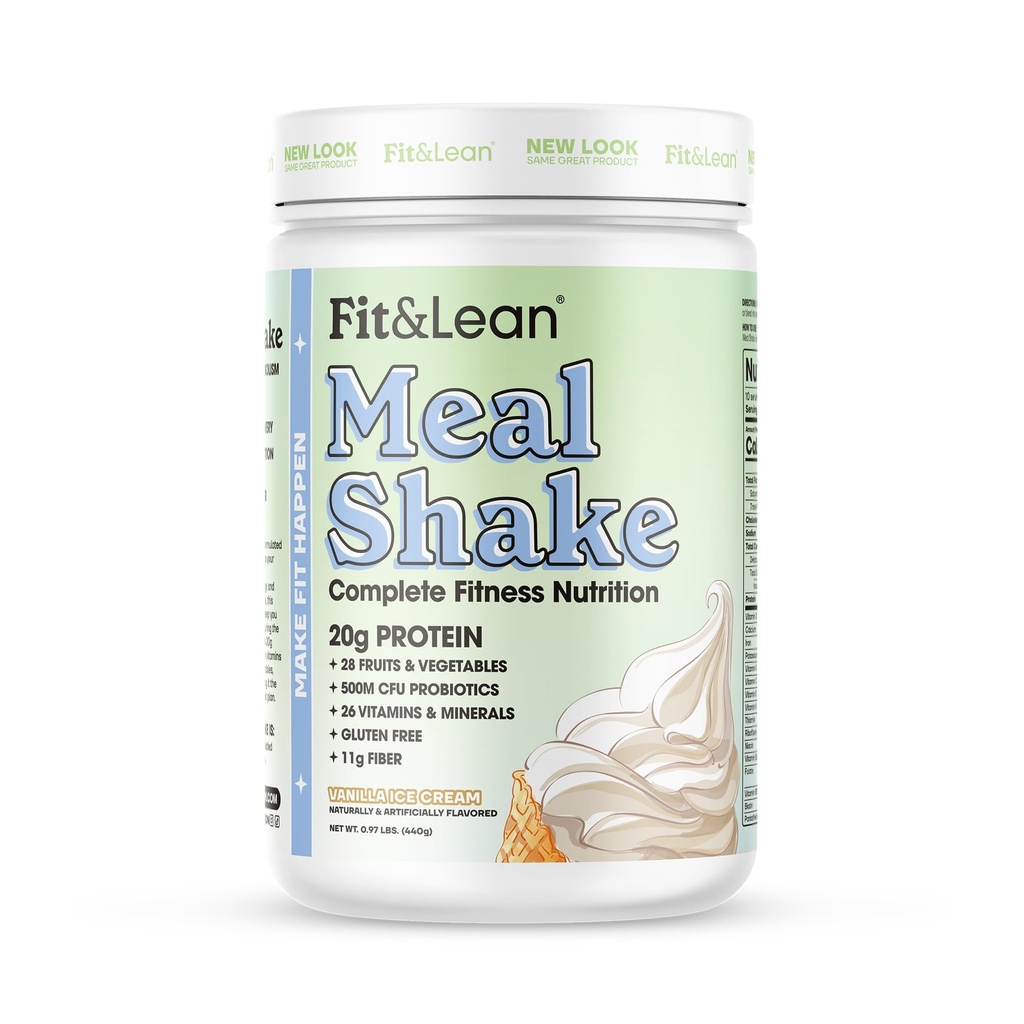 Fit & Lean Meal Shake, Fat Burning Meal Ersatz, Protein, Fiber, Probiotics, Vanilla, 1lb, 10 Servierungen pro Container