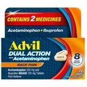 Advil Dual Action Back Pain Caplets Liefert 250mg Ibuprofen und 500mg Acetaminophen Per Dose für 8 Stunden Rückenschmerzen Relief - 72 Zähler