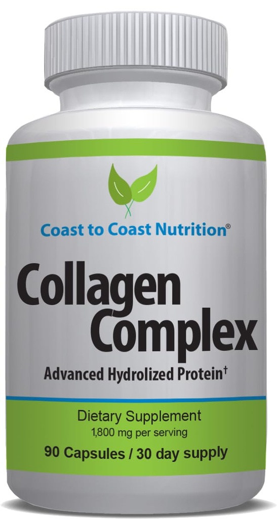 Multi Collagen Pillen – hydrolysierte Collagen Ergänzungen für Frauen oder Männer - Multi Collagen Kapseln Peptide für Haut, Falten, Nägel, Haar & Gelenk Unterstützung – Natürliche Proteinergänzung - 90 Kapseln