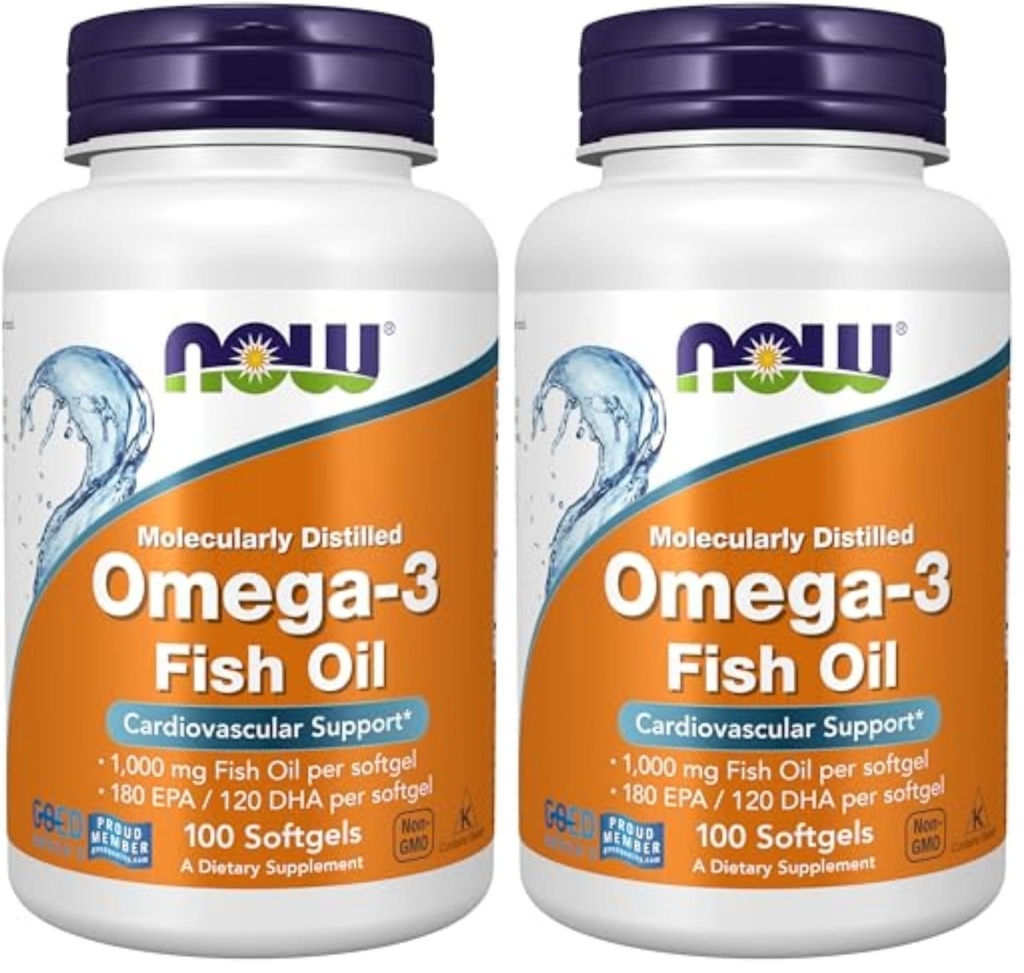 JETZT Lebensmittel Omega-3-100 Softgels (Pack von 2)