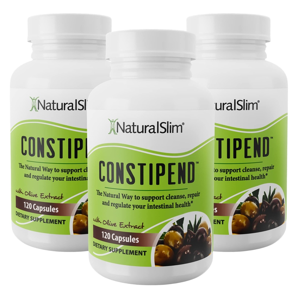 Naturalslim Magnesium Oxid - Constipend for Constipation Relief, Colon Cleanser & Hocker Weichmacher für Frauen & Männer mit Magnesium Citrat, Aspartate, & Olive Extract - 120 Gemüse Kapseln 3 Pack