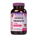 Bluebonnet Nutrition EarthSweet Melatonin 1 mg Schnell wirkende schnelle nächtliche Entspannung und erholsame Schlafunterstützung - Schlafmittel - glutenfrei, vegan - Himbeergeschmack - 120 Kautabletten