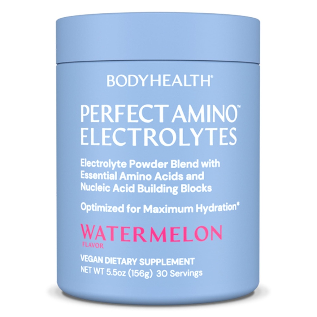 BodyHealth PerfectAmino Elektrolyte Pulver Kein Zucker, Keto Zucker freie Fasten Elektrolyte Getränk Mix, Hydration Pulver mit Trace Minerals - Wassermelone - 30 Servierungen