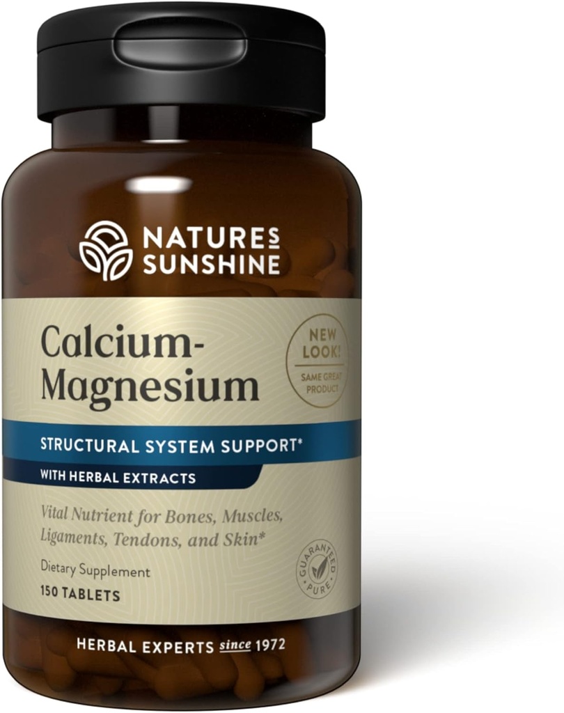Nature's Sunshine Calcium-Magnesium, SynerPro, 150 Tabletten , Calcium Multivitamin liefert Vitalnährstoffe für Knochen, Muskeln, Ligamente, Tendons und Haut