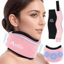 Atsuwell Soft Neck Brace Cervical Collar, Verstellbare Halsstütze mit abnehmbarem Gel-Pack, wiederverwendbarer Ice Wrap für korrekte Haltung, Schlafen, Pink