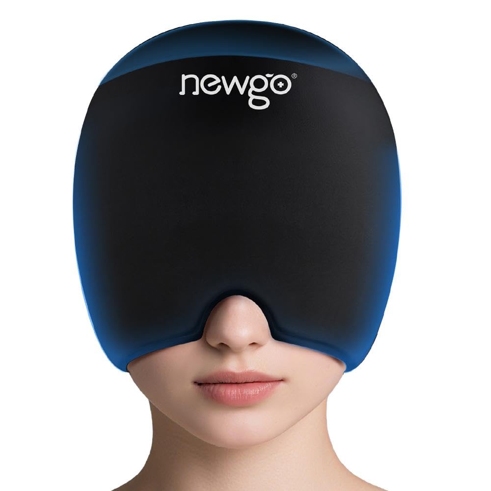 NEWGO Migraine Relief Cap Kopfschmerzen Ice Cap mit Top Coverage, Heiße und kalte Therapie, Migraine Kopfschmerzen Relief Cap für Spannung, Stress & Hangover