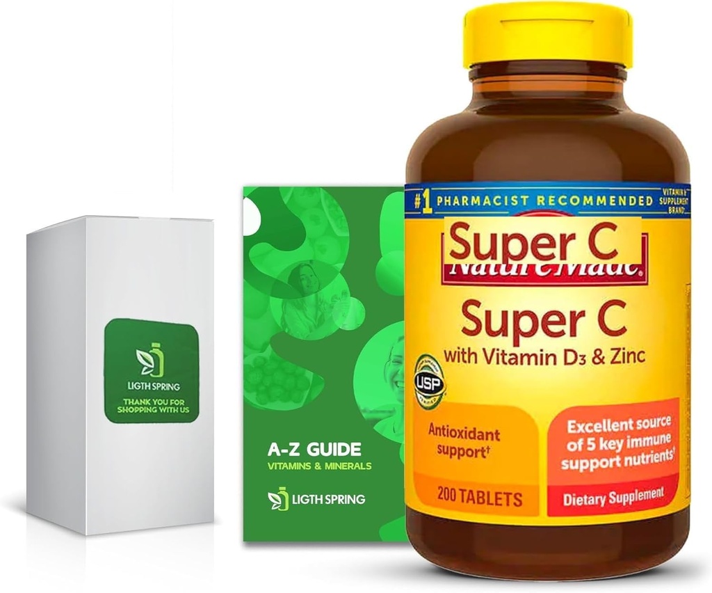 Super C mit Vitamin D3 & Zink 200 Tabletten mit Exklusiv A bis Z - Bessere Ligth&Spring Guide (2 Artikel)