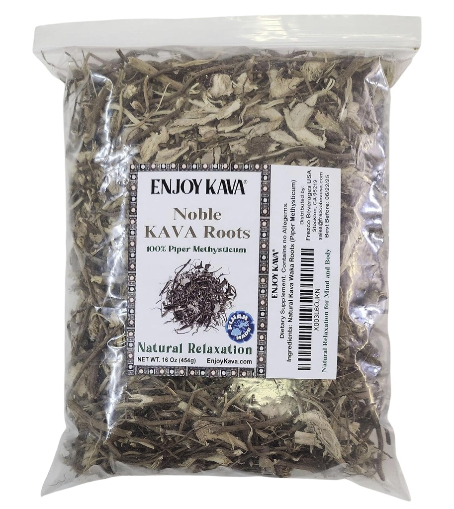 Authentic 100% Noble KAVA - Root Cut & Sifted (16 Oz Bag) Von FIJI Inseln importiert