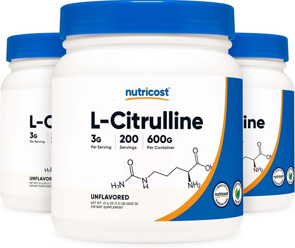 Nutricost Pure L-Citrullin (Base) Pulver (600 Gramm) (3 Flaschen)
