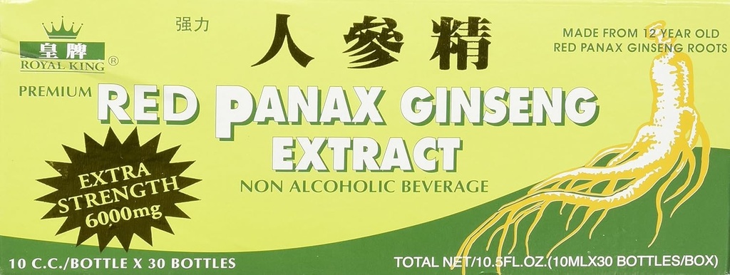 Royal King Red Panax Ginseng Extract 6000mg, 0.33 Fl Oz (Pack von 30)