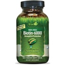 Irwin Naturals Biotin-6000 unterstützt gesunde Haut, Haare & Nägel - 60 flüssige Weichgele - Stärke + Schutz mit hoher Potenz 6000 mcg, Bambus, Avocado, Kokosnuss &amp; mehr - maximale Absorption