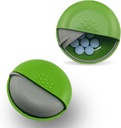 Round Travel Pill Organizer - Portable Small Pill Box für Geldbeutel - Kompakte, Leck-Proof Medizin Behälter für Pillen, Vitamine, Fischöl, Beilagen - BPA-frei, langlebiges Design, 2,75" Zoll Grün