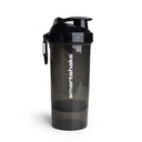 Smartshake O2GO ONE Plastic Protein Shaker Bottle 800 ml | 27 oz - Lecksichere Schraub Lid - BPA Free – Unisex - Schwarz