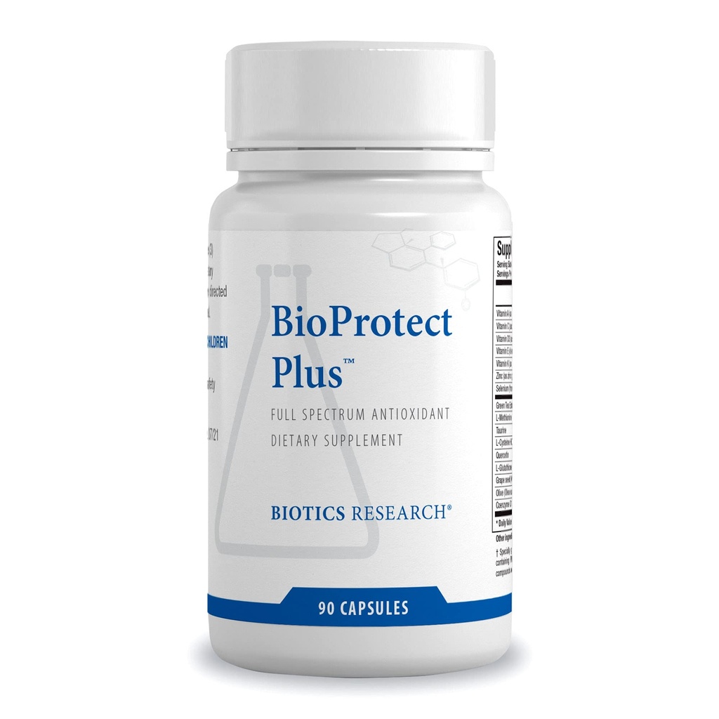 Biotics Research BioProtect Plus schützt Körper vor oxidativen Schäden, unterstützt Gesamtgesundheit, Immungesundheit, Herz-Kreislauf-Gesundheit. Glutathion, CoQ10, Taurine, SOD, Katalase 90 Kapseln