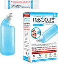 Nasopure Nasal Wash, System Kit, “The Nicer Neti Pot” Sinus Wash Kit, Komfortable Nasal Rinse 8 Oz Bottle & 20 Salt Packets (3.75 Gramm pro), Nasal Congestion, Cold, Flu, Allergy, Nasal Irrigation