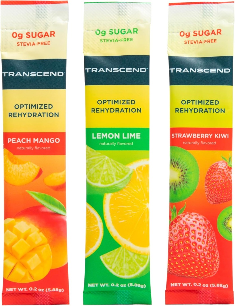 Transcend Hydration - Optimale Rehydrierung ohne Zucker oder Stevia Plus BCAAs und Magnesium - Keine Blutzucker-Effekte - 30 -Pack