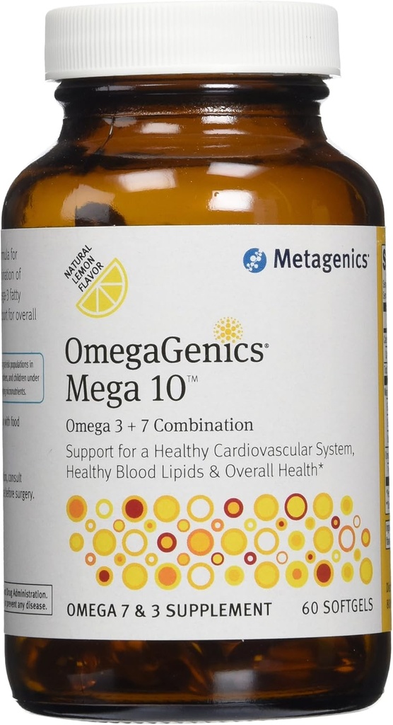 Metagenics - OmegaGenics Mega 10 Omega 7 + 3 Combination - 60 Softgels- 2 Pack