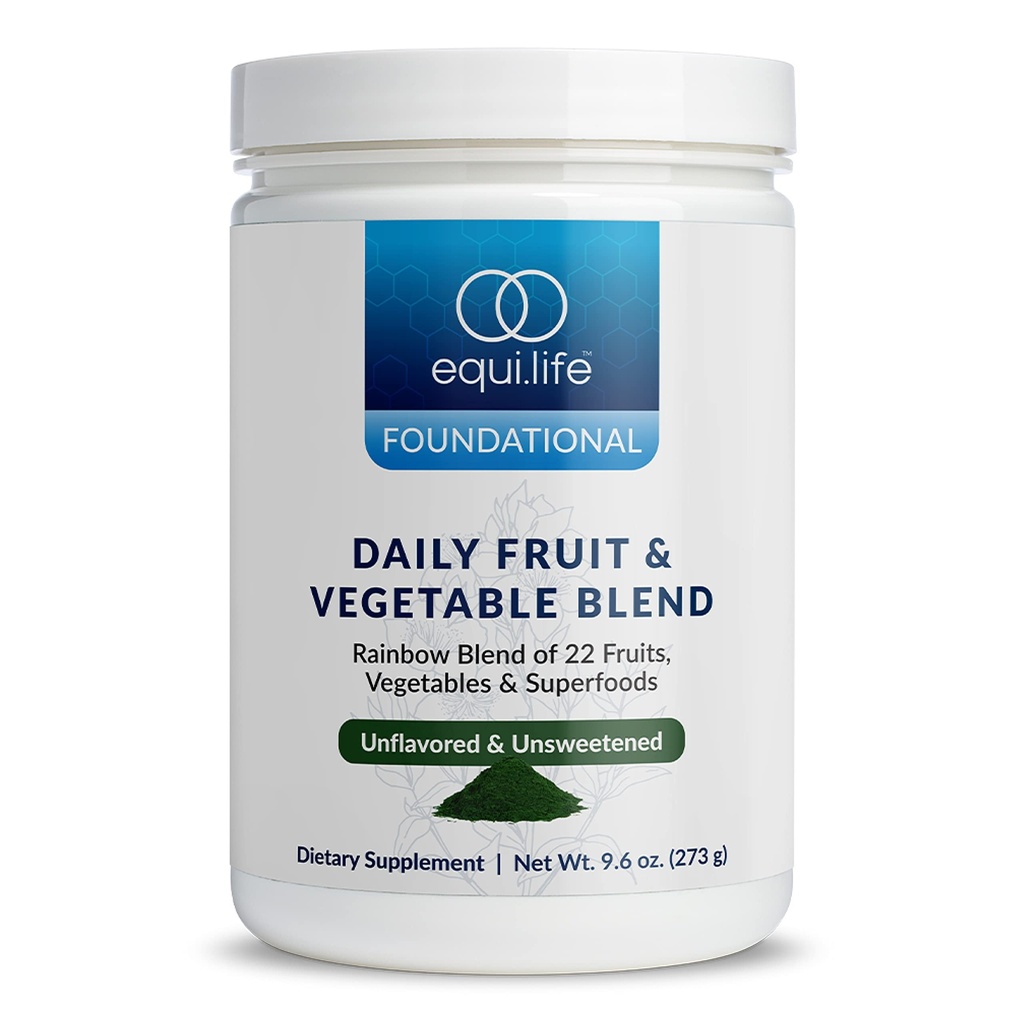 Equilife Daily Fruit & Vegetable Blend, Superfood Antioxidans Ergänzung mit 22 Bio-Fruchten & Gemüse, Unflavored, Vitamin C, Fiber, 9 Essential Amino Acids, unterstützt Energie, 30 Portionen Tub