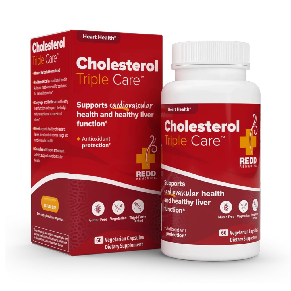 Redd Remedies, Cholesterol Triple Care, unterstützt gesunde Cholesterol Levels und Leberfunktion, 60 vegetarische Kapseln