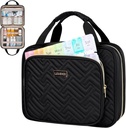 Leudes Travel Pill Bottle Organizer,Medicine Organizer und Speicher,Home Medication Bag, Cases, Träger für Pillen,Vitamin,Fish Oil, Ergänzungen für Frauen und Männer (Large, Schwarz)