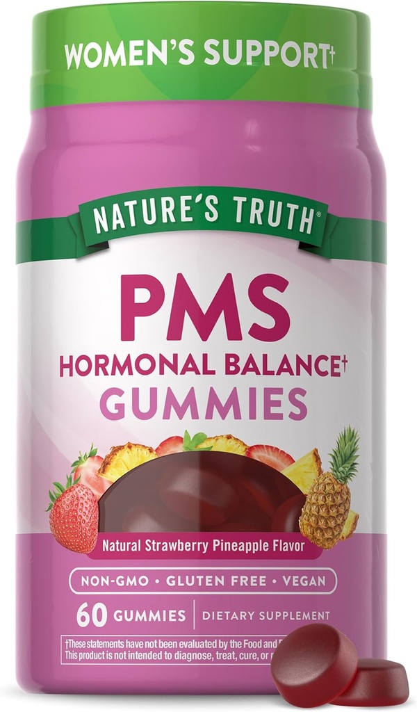 Nature's Truth PMS Hormonal Balance Unterstützung Gummis für Frauen | 60 Count | Vegan, Non-GMO & Gluten Kostenlose Ergänzung
