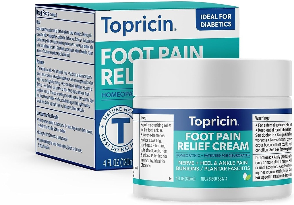 Topricin Fuß Schmerz-Relief-Therapie Creme (4 oz) Fast Acting Pain Relieving Rub