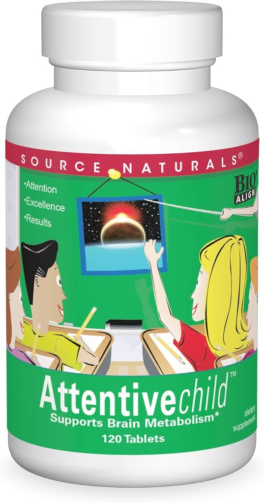 Quelle Naturals Attentives Kind - Gesunde kognitive Nährstoffe für aktive Kinder - Verbesserte Fokussierung mit DMAE, Magnesium, Zink & Traubensaft Extrakt - 120 Tabletten