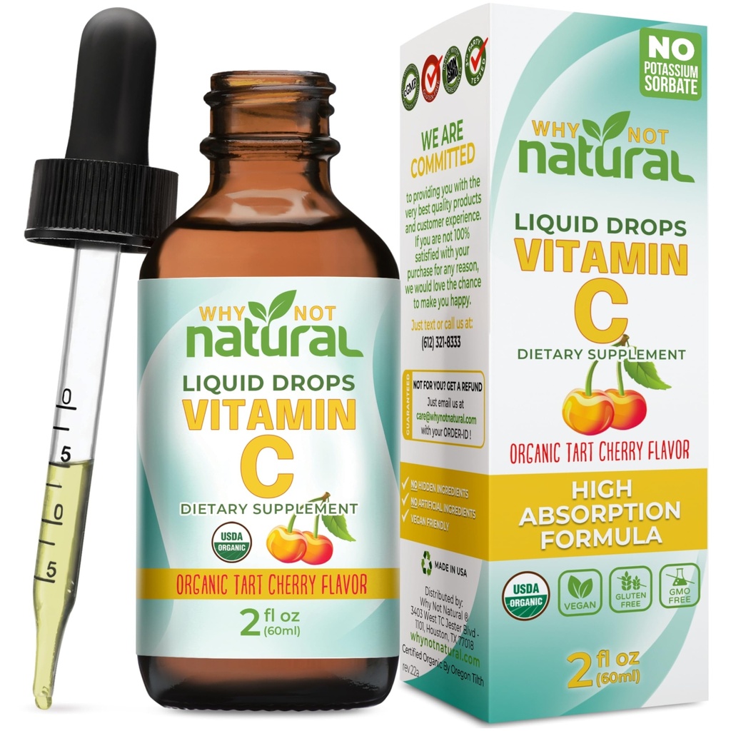 Why Not Natural Organic Liquid Vitamin C Drops Supplement