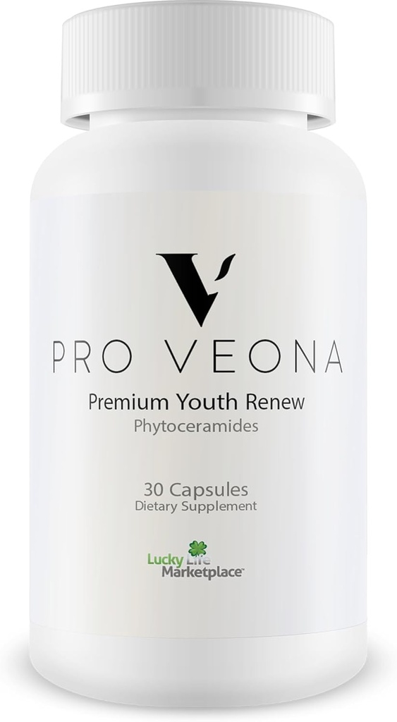 Pro Veona Phytoceramide - Premium Phytoceramide Ergänzung mit essentiellen Vitaminen - Unterstützung jünger aussehende gesunde Haut - Hilfe reduzieren trockene Haut und verbessern Hydration - Förderung Collagen Produktion