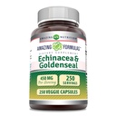 Erstaunliche Formeln Echinacea mit Goldenseal Ergänzung | 450 Mg | Veggie Kapseln | Non-GMO | Gluten Free | Made in USA (1 Pack, 250 Count)