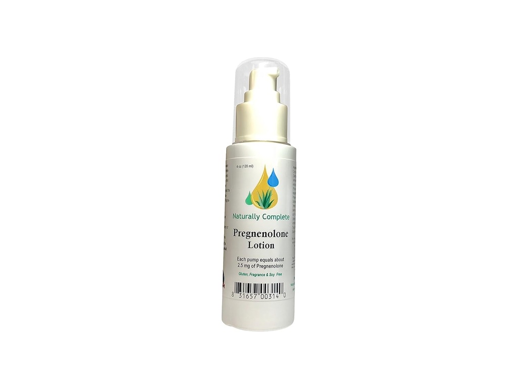 Pregnenolone Lotion 4 oz. Bottle Non-GMO, Beneficial zur Verlangsamung des Alterungsprozesses. Fragrance-Free und Soy-Free - Made in USA