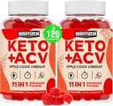 Apfelessiggummis, Max Strength Keto Acv Gummis mit grünem Tee, Probiotics, B12, B6, Keto-Unterstützung, Apfelessig mit Mutter für Detox & Cleanse, Digestion & Gut, Vegan, 120 Zähler