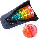 Travel Pill Organizer 2 Mal pro Tag, AM/PM Pille Container 7 Tage Ultraleichte Tragbare Canvas Tasche Reise Pille Fall Wöchentliche Pille Box für Medizin, Vitamine, Fischöle, Ergänzungen (Denim)