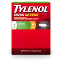 Tylenol Sinus Severe Daytime Caplets mit Acetaminophen 325mg, Guaifenesin 200mg & Phenylephrine HCl 5mg, Nicht-Drowsy Pain Reliever, Expectorant & Nasal Decongestant, 50 Travel Packs von 2 ct