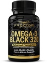FREZZOR Omega 3 Schwarz - Green Lipped Mussel Öl Kapseln, Made in Neuseeland, UAF1000+, Joint Care & Relief, Heart & Immune Support, No Fishy Nachgeschmack, 320 Count (Pack von 1)
