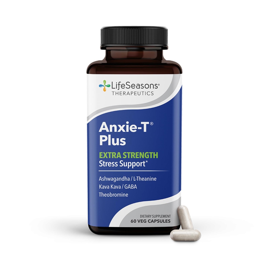 Anxie-T Plus - Extra Strength Stress Relief Supplement - Unterstützt Stimmung & Mental Fokus - Fühlen Sie sich ruhig und entspannt - Eases Spannung & Nervousness - Ashwagandha, Kava Kava, GABA & L-Theanine - 60 Kapseln