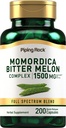 Piping Rock Bitter Melon Kapseln | 1500mg | 200 Pillen | Momordica Charantia Extract | Complex Herb Supplement | Non-GMO, Glutenfrei