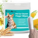 TroisAmis Pet Ear Cleaning Finger Wipes für Hund und Katze, Thick Dog Ear Cleaner wipes with Gentle and Natural Ingredient, Entfernen Earwax, Debris-Sooth &Deodorize-Relieve Ear Itch & Inflammation-50 Count