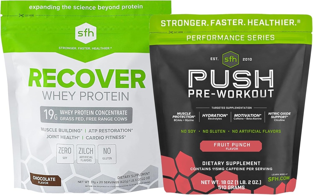 SFH Pre und Post Workout Bundle | Push Fruit Punch Bag + Recover Chocolate Bag