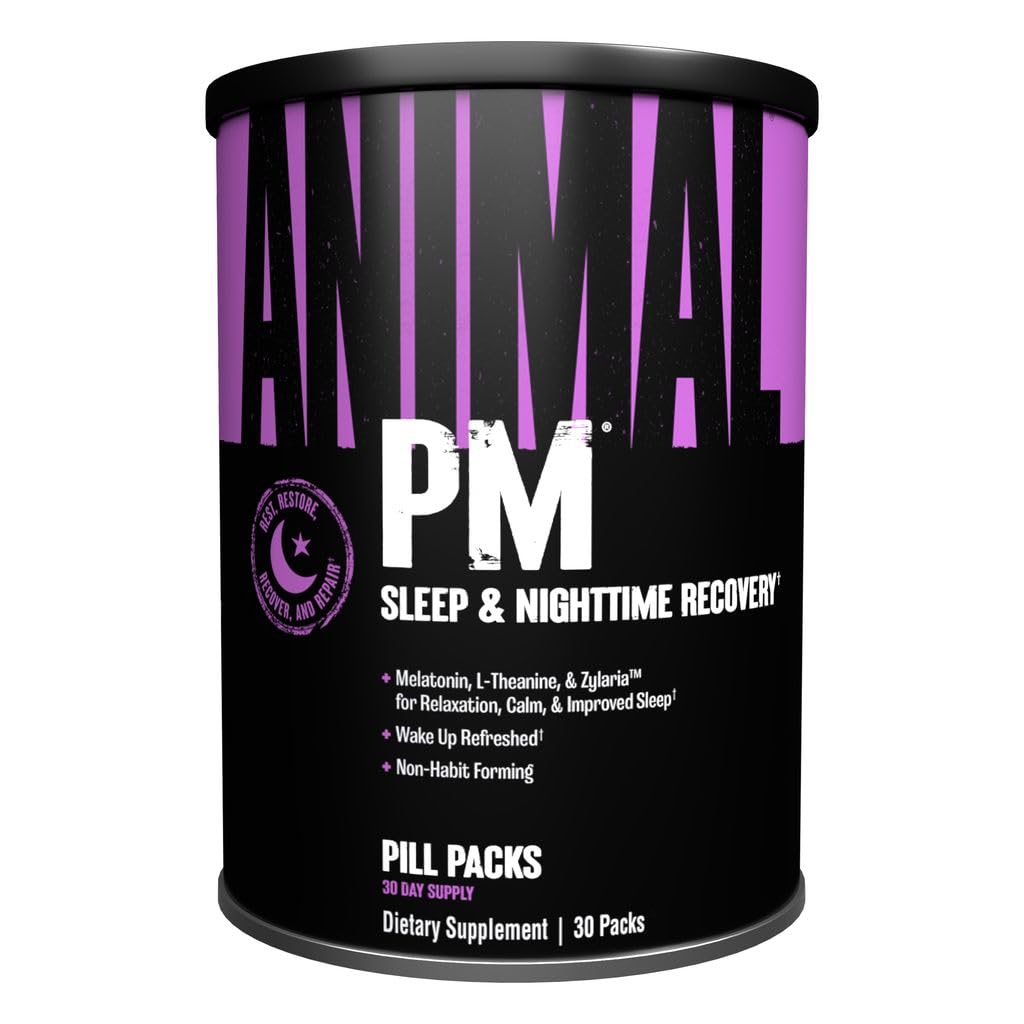 Tier PM - Schlafhilfe für Erwachsene Non-Habit Forming Relaxation Enhancer und Mood Unterstützung mit Melatonin, L-Theanin, Zylaria, Zink, Magnesium, Vitamin B6, GABA + AKG Anabolic Stack Supply, 30 Count