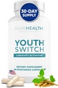 PUREHEALTH FORSEARCH Youth Switch - Anti Aging Supplement mit Ashwagandha Extract 600 mg KSM-66 - Longevity Activator - Telomere Supplements - Disrupt & Reverse Aging, 1 Flasche - 60 Kapseln
