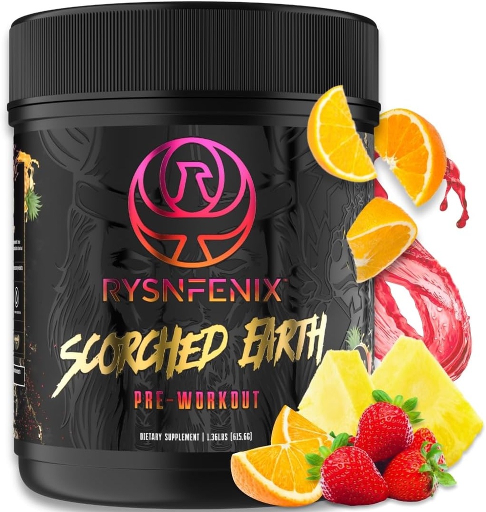 Scorched Earth Pre Workout Powder - Energy & Focus mit Dual-Source Caffeine, Nootropics | Pumps von Citrulline, Beta Alanine, Nitrosigine®, GlycerPumpTM (Tropical Punch)