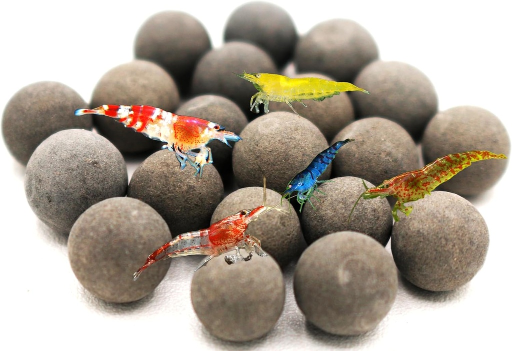 Awesome Industries Betta & Shrimp Tourmaline Mineralkugeln Aquarium Wasser Conditioner über 30 Elemente verbessert Wasserqualität, pH-Balance, Gesundheit, Farbe und Zucht (20 Pack Regular)